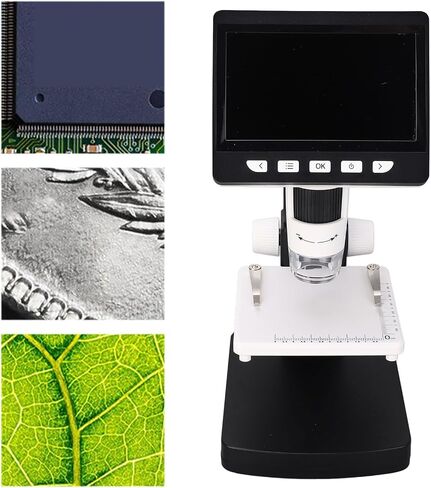 1000X Digital Microscope, 1080P Magnifier with 8 Adjustable LED Lights, 4.3 Inch Screen for Circuit Board Inspection, and Jewelry Examination, Skin Inspection, 1000x in Saudi Arabia