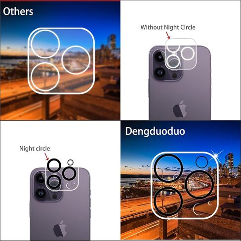 3 قطع من واقي عدسة الكاميرا الزجاجي المقوى لهاتف iPhone 14 Pro 6.1 بوصة وiPhone 14 Pro Max 6.7 بوصة، فائق الدقة، صلابة 9H، مضاد للخدش، سهل التركيب [لا يؤثر على اللقطات الليلية] in Kuwait