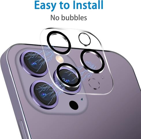 3 قطع من واقي عدسة الكاميرا الزجاجي المقوى لهاتف iPhone 14 Pro 6.1 بوصة وiPhone 14 Pro Max 6.7 بوصة، فائق الدقة، صلابة 9H، مضاد للخدش، سهل التركيب [لا يؤثر على اللقطات الليلية] in Kuwait