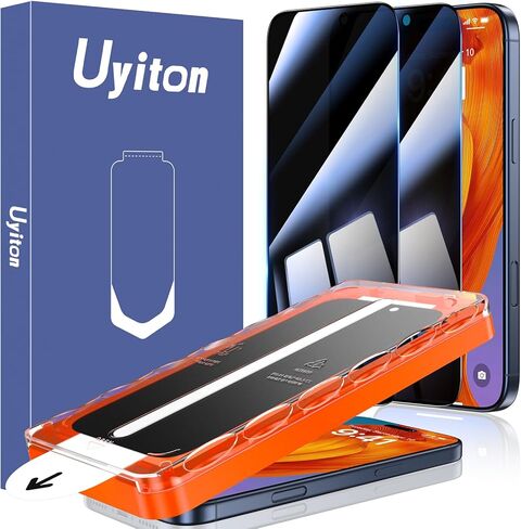 واقي شاشة للخصوصية غير لامع من Uyiton لهاتف iPhone 17 Pro Max - مضاد لبصمات الأصابع [سهل التركيب] مضاد للتجسس ومضاد للكسر بتغطية كاملة 9H غطاء شاشة من الزجاج المقوى، عبوتان in Kuwait