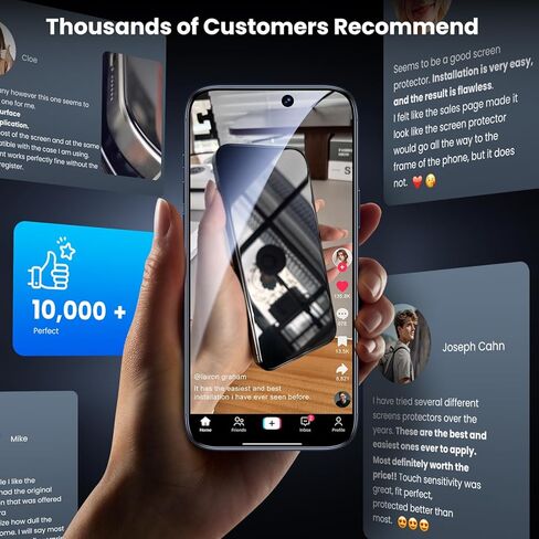 واقي شاشة للخصوصية غير لامع من Uyiton لهاتف iPhone 17 Pro Max - مضاد لبصمات الأصابع [سهل التركيب] مضاد للتجسس ومضاد للكسر بتغطية كاملة 9H غطاء شاشة من الزجاج المقوى، عبوتان in Kuwait