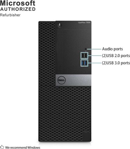 Dell Optiplex Mini Tower i7 Desktop 7050 Computer PC, 7050 Mini Tower Windows 11 Pro, Quad Core i7-7th 3.4GHz up to 4.0GHz, 16GB RAM, 512GB SSD, Keyboard (Renewed) in Saudi Arabia