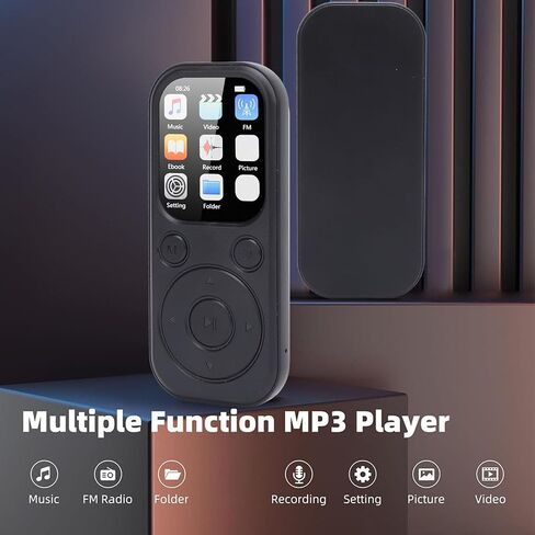Dpofirs MP3 Player with Bluetooth 5.4, Portable Music Player with HiFi Sound for Sports Runners, 2inch Screen, 500mAh, Book Reader, Alarm Clock, FM, 128GB Expandable (No Small Memory Card) in Saudi Arabia