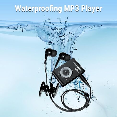 IPX8 Water Proof MP3 Player for Swimming, 8GB Underwater Music Player with Lossless Sound, Secure Clip & Water Proof Headphones for Diving, Surfing, Running, Skiing (Blue) in Saudi Arabia