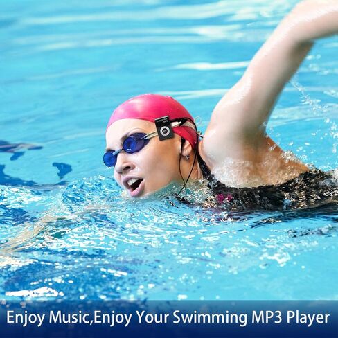 IPX8 Water Proof MP3 Player for Swimming, 8GB Underwater Music Player with Lossless Sound, Secure Clip & Water Proof Headphones for Diving, Surfing, Running, Skiing (Blue) in Saudi Arabia