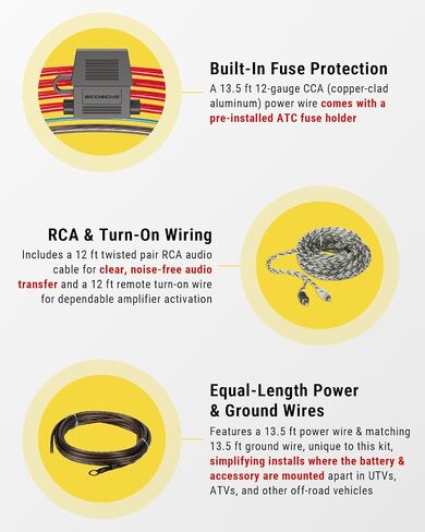 Scosche KPA6CC 6 Gauge 2-Channel Amp Wiring Kit, Complete Amplifier Installation Kit for Car Speakers & Subwoofers with Power & Ground Cables, RCA Audio Cable, Speaker Wire, Fuse Holder & Terminals in Saudi Arabia