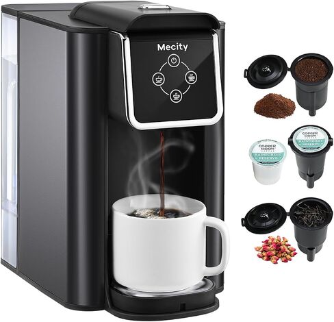 Mecity Pink Coffee Maker 3-in-1 Single Serve Coffee Machine, For Flat Bottom Coffee Capsule, Ground Coffee, 6 to 10 Ounce Cup, Removable 50 Oz Water Reservoir, 120V 1150W in Kuwait
