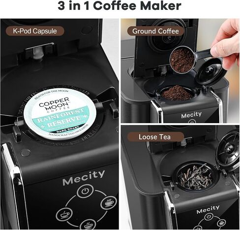 Mecity Pink Coffee Maker 3-in-1 Single Serve Coffee Machine, For Flat Bottom Coffee Capsule, Ground Coffee, 6 to 10 Ounce Cup, Removable 50 Oz Water Reservoir, 120V 1150W in Kuwait