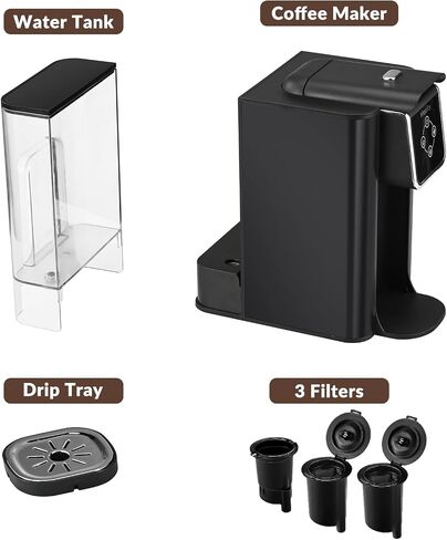 Mecity Pink Coffee Maker 3-in-1 Single Serve Coffee Machine, For Flat Bottom Coffee Capsule, Ground Coffee, 6 to 10 Ounce Cup, Removable 50 Oz Water Reservoir, 120V 1150W in Kuwait