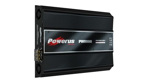 مضخم سيارة PW5000 2 أوم كامل المدى بقناة واحدة فئة D، 5600 وات RMS @12.6V / 6400W @14.4V، قطعة واحدة، تعزيز الجهير، HPF/LPF Crossover، محدد الصوت التلقائي in Kuwait