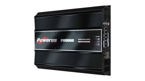 مضخم سيارة PW5000 2 أوم كامل المدى بقناة واحدة فئة D، 5600 وات RMS @12.6V / 6400W @14.4V، قطعة واحدة، تعزيز الجهير، HPF/LPF Crossover، محدد الصوت التلقائي in Kuwait