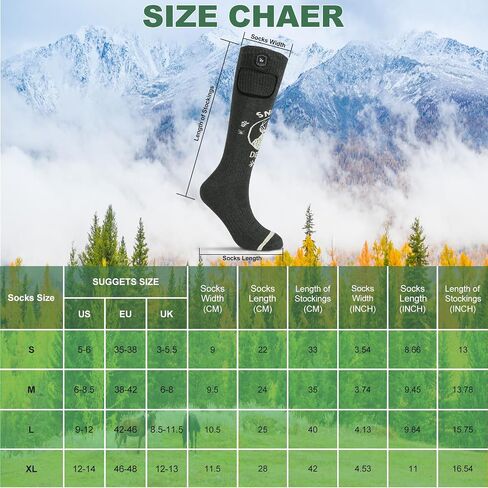 SNOW DEER Hunting Heated Socks for Men Women, Rechargeable Electric Heating Warm Sock for Motorcycle Hunting Ski Hiking Cold Winter Work Washable in Kuwait
