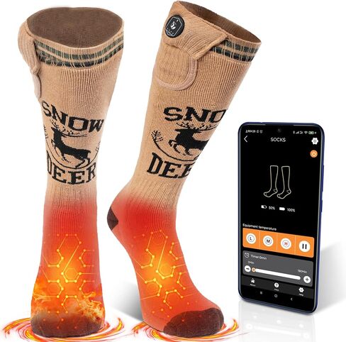 SNOW DEER Hunting Heated Socks for Men Women, Rechargeable Electric Heating Warm Sock for Motorcycle Hunting Ski Hiking Cold Winter Work Washable in Kuwait
