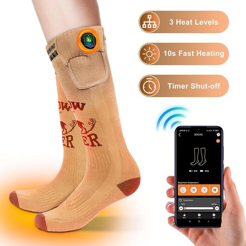 SNOW DEER Hunting Heated Socks for Men Women, Rechargeable Electric Heating Warm Sock for Motorcycle Hunting Ski Hiking Cold Winter Work Washable in Kuwait