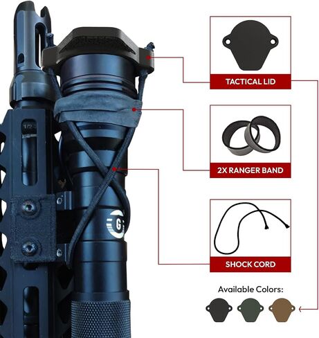 غطاء خفيف/عدسة للكشاف M300-M640 (غير توربو) كشافات محمولة على سلاح ذئب بني مزيج من ألياف الكربون مع قبضة للنشر السريع in Kuwait