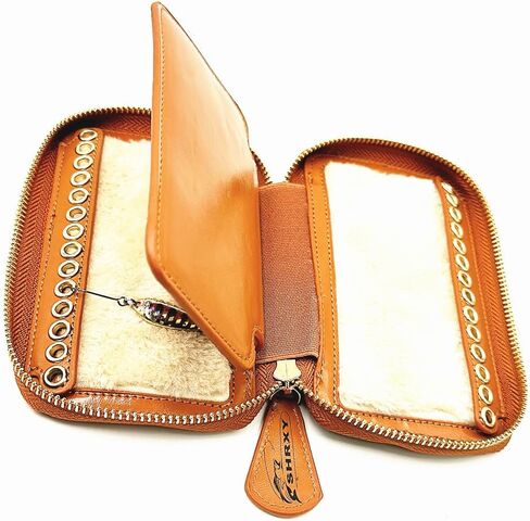 shrxy Fly Fishing Sequin Lure Bait Storage Wallet, Cowhide Leather, Felt Fly Dryer,stream Bait Tackle Bag in Saudi Arabia