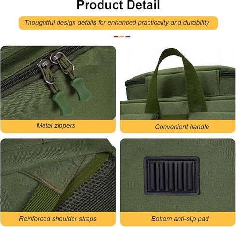 حقيبة ظهر لصيد الأسماك مع صناديق معالجة، حقيبة ظهر لصيد الأسماك سعة 45 لتر، صندوق أدوات صيد السمك، حقيبة تخزين كبيرة مضادة للماء في الهواء الطلق، هدايا عيد الميلاد للرجال (أسود) in Kuwait