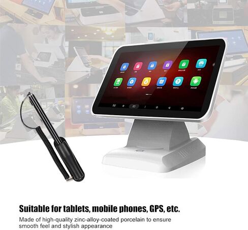 High Sensitivity Capacitive Touch Screen Pen, Black Metal for Mobile Phone, with Stable Base and Designed with Silicone in Saudi Arabia