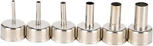 6pcs Hot Air Gun Nozzle, Stainless Steel 3/4/5/8/10/12mm, for 858 Heat Gun SMD Rework Station in Saudi Arabia
