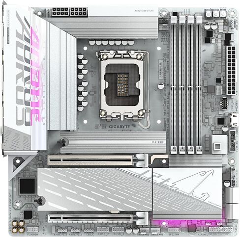 GIGABYTE B860M AORUS Elite WF6E ICE Motherboard - Intel Core Ultra Series CPUs, 12+1+2+1 Phases VRM, up to 9200MHz DDR5, 1xPCIe 5.0 + 2xPCIe 4.0 M.2, 2.5GbE LAN, WiFi 6E, USB 4 in Saudi Arabia