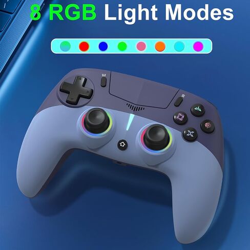 وحدة تحكم لاسلكية MWCG لجهاز PS5، متوافقة مع PS5 Pro/Slim/PC، اهتزاز مزدوج، وظيفة معدلة، 8 أوضاع إضاءة، مقبس صوت 3.5 مم، لوحة ألعاب للتحكم في الحركة ذات 6 محاور مع مكبر صوت in Kuwait