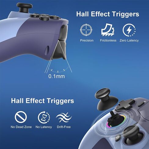 وحدة تحكم لاسلكية MWCG لجهاز PS5، متوافقة مع PS5 Pro/Slim/PC، اهتزاز مزدوج، وظيفة معدلة، 8 أوضاع إضاءة، مقبس صوت 3.5 مم، لوحة ألعاب للتحكم في الحركة ذات 6 محاور مع مكبر صوت in Kuwait
