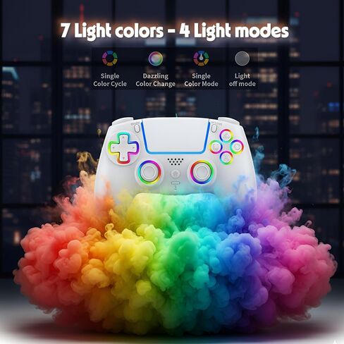 FLUY-E RGB Wireless Controller for PS5/PC – Compatible with PS5, PS5 Slim & PS5 Pro, Hall Effect Joysticks and Triggers, Dual Vibration, Six-Axis Sensor, Touch Panel, Turbo & Programmable Buttons, Ergonomic Design in Saudi Arabia