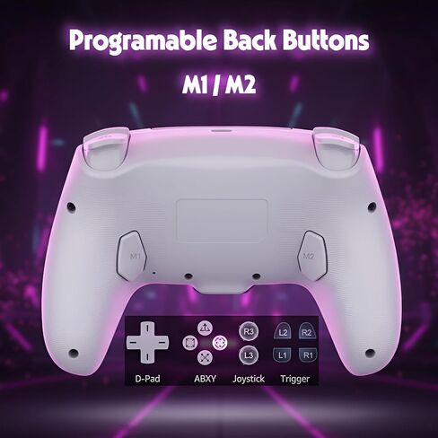 FLUY-E RGB Wireless Controller for PS5/PC – Compatible with PS5, PS5 Slim & PS5 Pro, Hall Effect Joysticks and Triggers, Dual Vibration, Six-Axis Sensor, Touch Panel, Turbo & Programmable Buttons, Ergonomic Design in Saudi Arabia