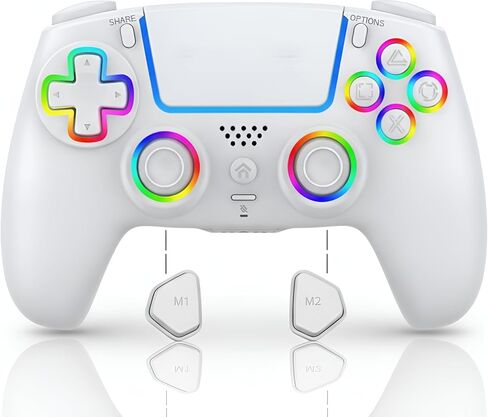 FLUY-E RGB Wireless Controller for PS5/PC – Compatible with PS5, PS5 Slim & PS5 Pro, Hall Effect Joysticks and Triggers, Dual Vibration, Six-Axis Sensor, Touch Panel, Turbo & Programmable Buttons, Ergonomic Design in Saudi Arabia
