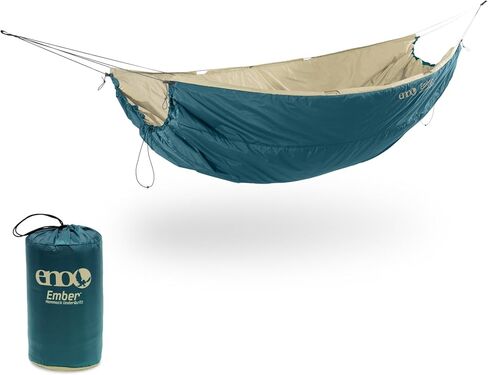 ENO Ember UnderQuilt - Protective and Warm Hammock Quilt with Recycled Synthetic Insulation - for Camping, Hiking, Backpacking, Festival, Travel, or The Beach - Marine/Tan in Saudi Arabia