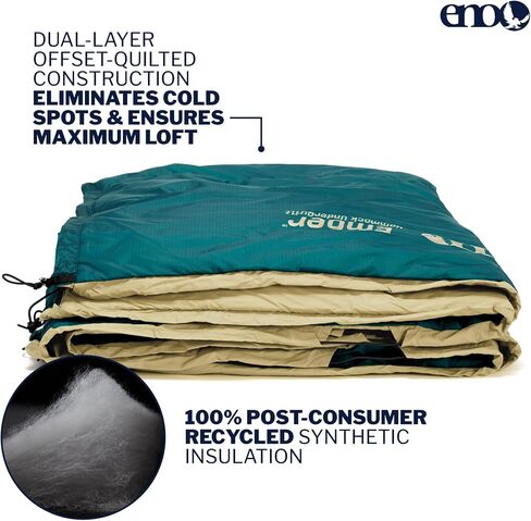 ENO Ember UnderQuilt - Protective and Warm Hammock Quilt with Recycled Synthetic Insulation - for Camping, Hiking, Backpacking, Festival, Travel, or The Beach - Marine/Tan in Saudi Arabia