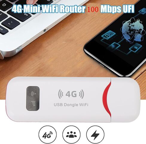 4G LTE USB Modem WiFi Hotspot, 150Mbps High Speed Portable Internet Stick with Enhanced Antenna, Plug and Play for Laptop, Support up to 10 Users, Ideal for Holiday Trips in Saudi Arabia