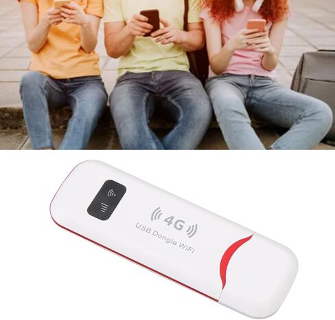 4G LTE USB Modem WiFi Hotspot, 150Mbps High Speed Portable Internet Stick with Enhanced Antenna, Plug and Play for Laptop, Support up to 10 Users, Ideal for Holiday Trips in Saudi Arabia