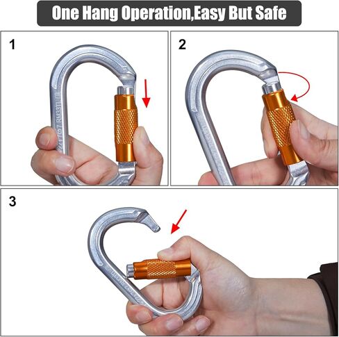 مشابك حلقة تسلق بقفل تلقائي معتمدة من CE، حلقة تسلق بقفل عالي التحمل على شكل 22KN O لتسلق الصخور وتسلق الجبال والإنقاذ in Kuwait