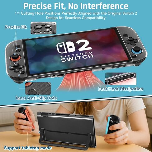 Dockable Clear Case for Nintendo Switch 2 (2025) – Slim Fit Protective Cover with Soft TPU Grip & Hard PC Back – Shockproof, Anti-Scratch in Saudi Arabia