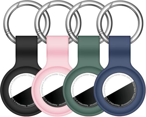 for AirTag Case Keychain for Air Tag Holder - 4 Pack Silicone for AirTags Key Ring Cases Tags Chain Compatible with Apple for AirTag GPS Item Finders Accessories，4 Colors in Saudi Arabia