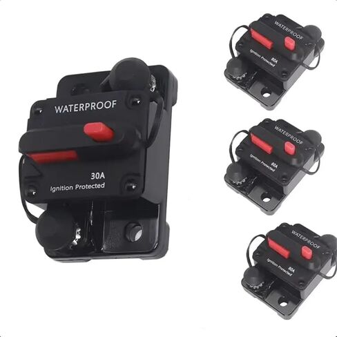 【1PCS】 Car Fuse Holde 30A-300A AMPCircuit Breaker Fuse Reset 12-48V DC Waterproof Fuse Box Fuse Car Fusibles Amplificador(80A) in Saudi Arabia