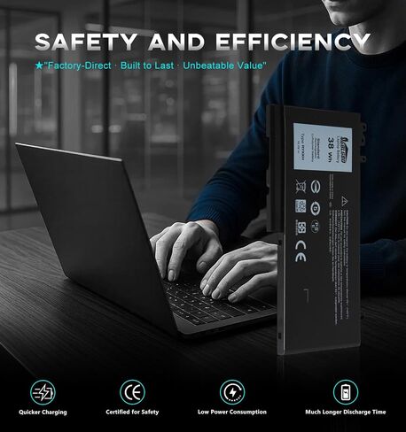 بطارية بديلة RYXXH لسلسلة DELL Latitude 3150 3160 E5250 E5450 E5550، متوافقة مع أرقام الأجزاء RYXXH 9P4D2 R5MD0 YD8XC، 11.1 فولت 38 وات في الساعة 4213 مللي أمبير في الساعة 3 خلايا ليثيوم بوليمر in Saudi Arabia