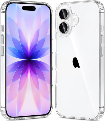 JJGoo متوافق مع حافظة iPhone 17، حافظات هاتف شفافة مضادة للصدمات، غطاء واقٍ خلفي صلب مضاد للخدش من البولي كربونات in Saudi Arabia