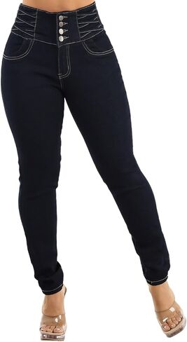 High Waisted Butt Lifting Skinny Jeans - Distressed Levanta Cola Stretchy Jeans in Saudi Arabia