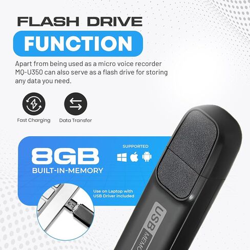 جهاز ملاحظات صوتي رقمي USB-C للملاحظات والمحاضرات والاجتماعات - تخزين لمدة 288 ساعة، بطارية 26 ساعة، ختم التاريخ والوقت، سهولة التشغيل على جهاز الكمبيوتر/جهاز Mac - أداة ملاحظات صوتية مدمجة للاستخدام اليومي in Saudi Arabia