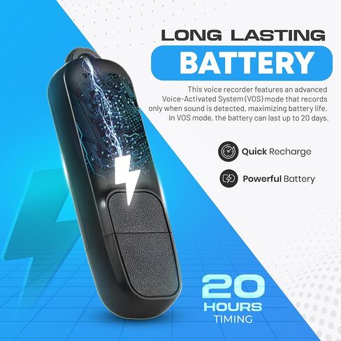جهاز ملاحظات صوتي رقمي USB-C للملاحظات والمحاضرات والاجتماعات - تخزين لمدة 288 ساعة، بطارية 26 ساعة، ختم التاريخ والوقت، سهولة التشغيل على جهاز الكمبيوتر/جهاز Mac - أداة ملاحظات صوتية مدمجة للاستخدام اليومي in Saudi Arabia