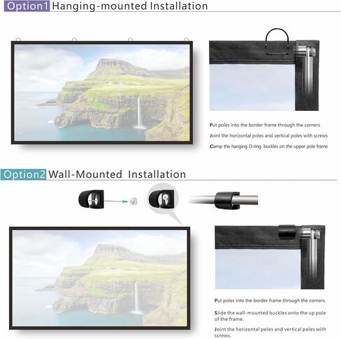شاشة عرض قابلة للطي مقاس 120 بوصة مع إطار عمود مدمج 16:9 HD 4K شاشة عرض خلفية محمولة مزدوجة الجوانب ومضادة للتجاعيد in Kuwait