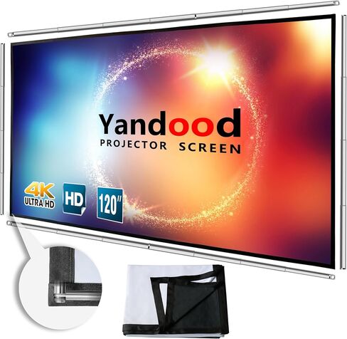 Portable Projector Screen 120 inch with Stainless Telescopic Pole Frame in Kuwait