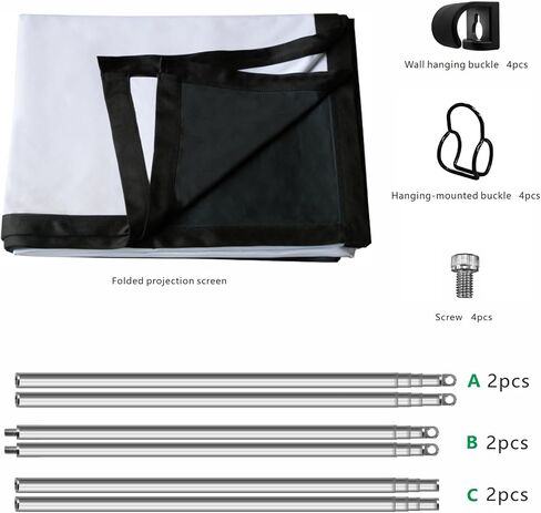 Portable Projector Screen 120 inch with Stainless Telescopic Pole Frame in Kuwait