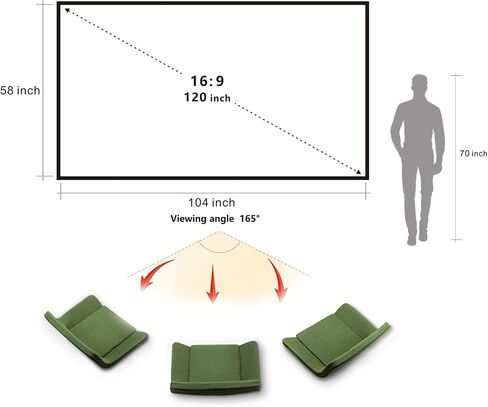Portable Projector Screen 120 inch with Stainless Telescopic Pole Frame in Kuwait