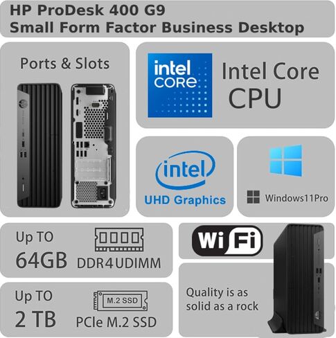 HP ProDesk 400 G9 SFF Business Desktop Computer, Intel CPU, 16GB RAM, 1TB PCIe SSD, Dual 4K Display Support, USB-C, HDMI, RJ-45, Wi-Fi, Wired Keyboard & Mouse, Windows 11 Pro in Saudi Arabia