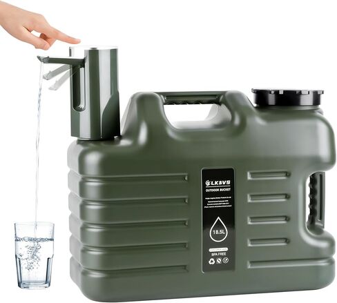 Portable 5 Gallon Water Jug with Automatic Touch Control Pump,Water Container with Spigot Leak-Proof,Type-C Rechargeable for Camping, Home Use, Emergency Preparedness (Upgraded Version) in Saudi Arabia