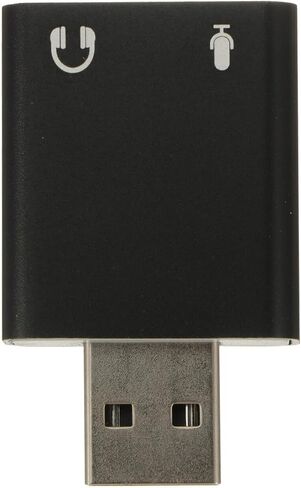 محول بطاقة صوت ستيريو خارجي من الألومنيوم USB من Artibetter مع سماعة رأس ومقبس ميكروفون وواجهة صوت مدمجة لألعاب الكمبيوتر المحمول والاستمتاع بالموسيقى in Saudi Arabia