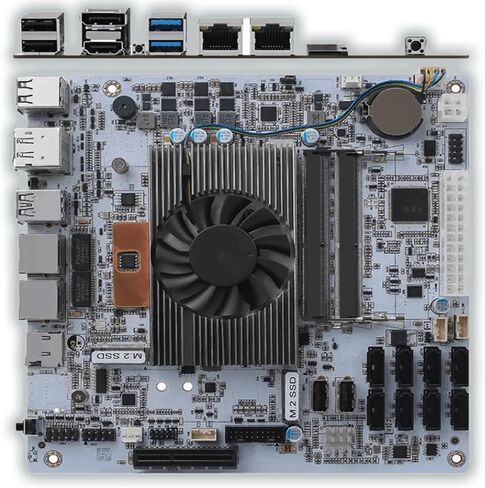 Mini-ITX Motherboard with Quad-Core 8-Thread Low Power CPU, Dual 2.5G LAN, 8 SATA, HDMI/DP 4K, PCIe x4, 2 M.2 NVMe, DDR4 RAM – Home Server, NAS Storage, Firewall, Virtualization in Saudi Arabia